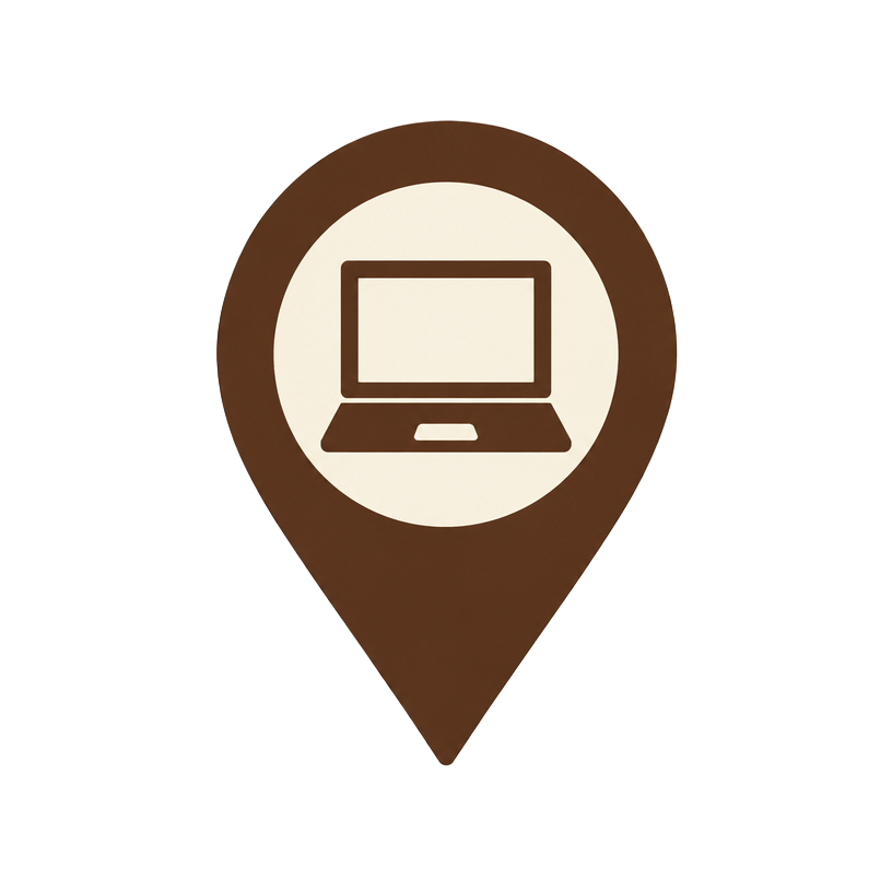 Work Haven Map logo — a map pin holding a laptop